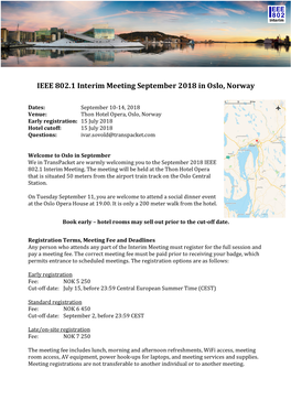 IEEE 802.1 September 2018 Interim Meeting Information Document V5