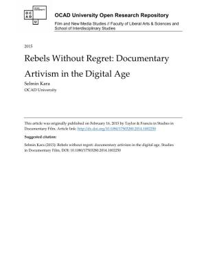 Documentary Artivism in the Digital Age Selmin Kara OCAD University