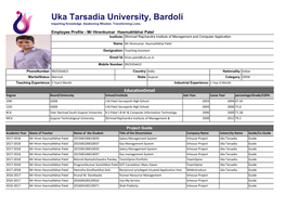 Uka Tarsadia University, Bardoli Imparting Knowledge