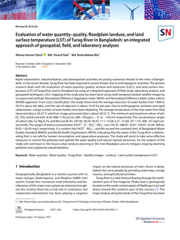 (LST) of Turag River in Bangladesh: an Integrated Approach of Geospatial, Feld, and Laboratory Analyses