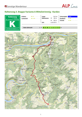 Sonstige Wandertour Keltenweg 3. Etappe Variante a Mittelstrimmig