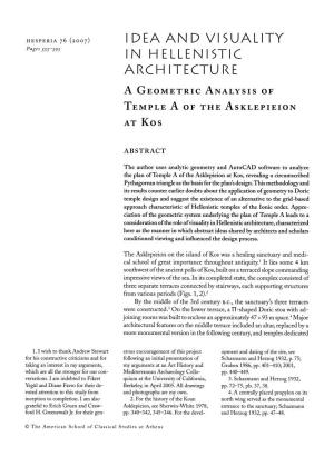 Idea and Visuality in Hellenistic Architecture 563