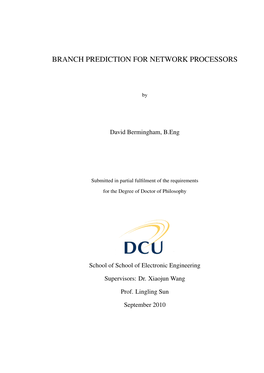 Branch Prediction for Network Processors
