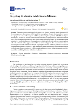 Targeting Glutamine Addiction in Gliomas