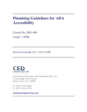 Plumbing Guidelines for ADA Accessibility