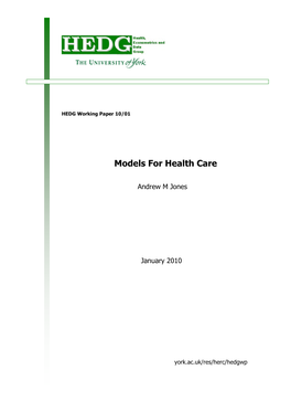 Models for Health Care