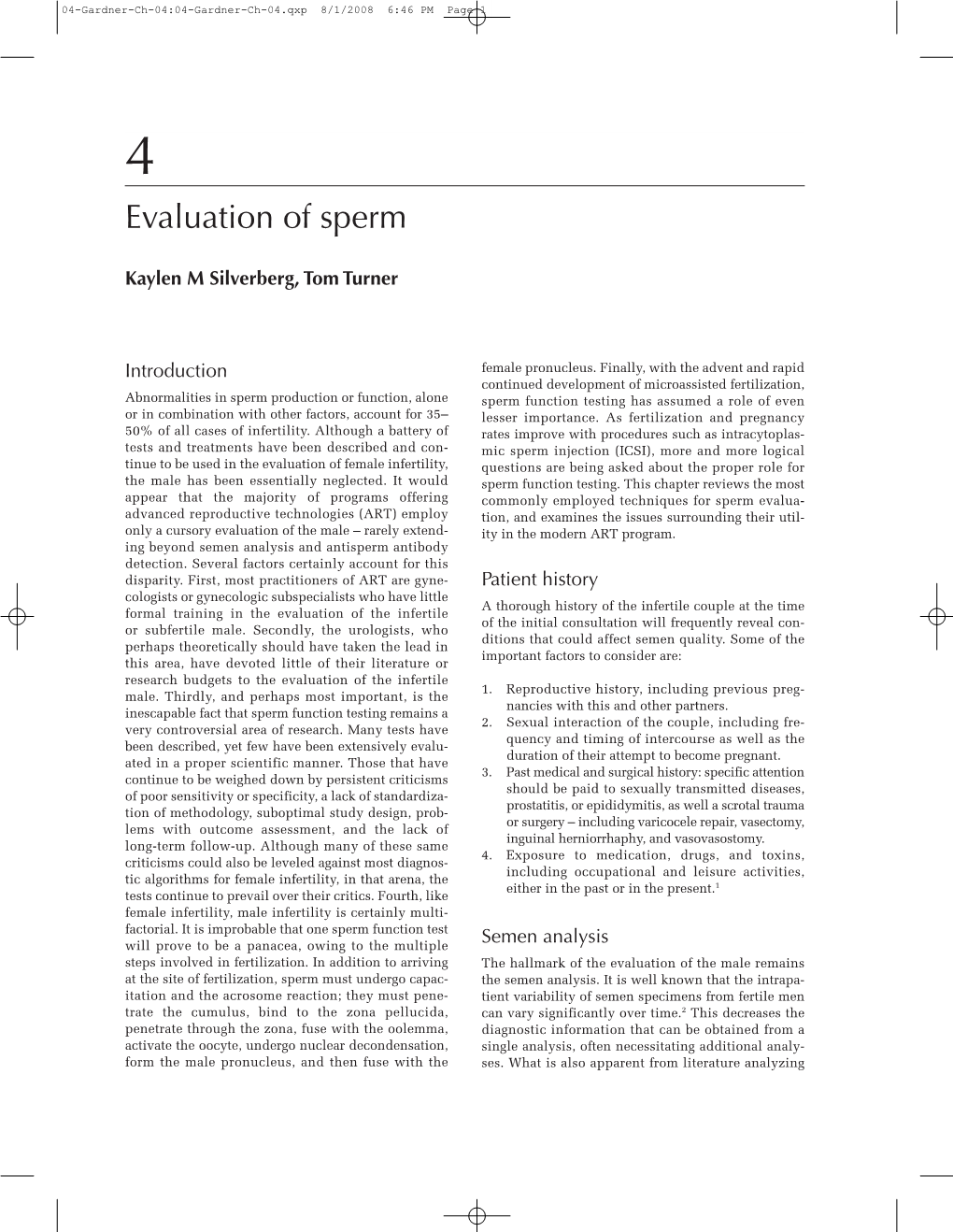 Evaluation of Sperm