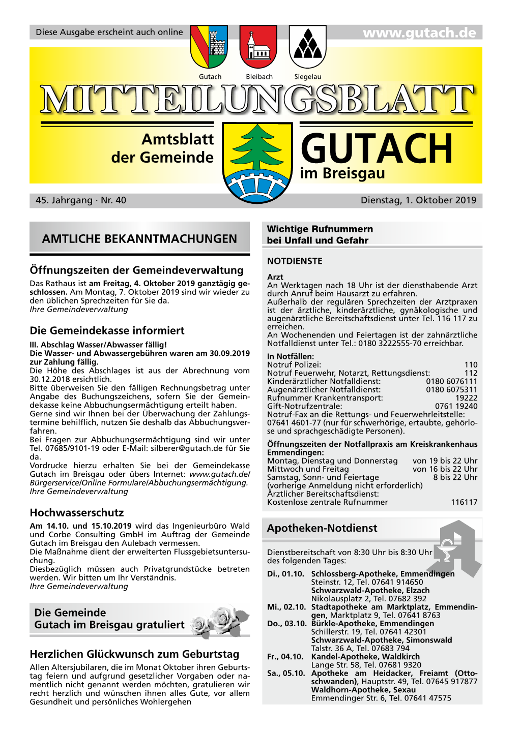 Mitteilungsblatt KW40