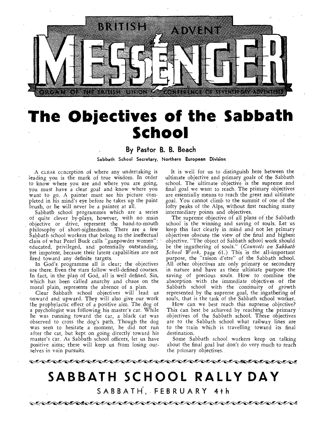 Objectives Of Sabbath School