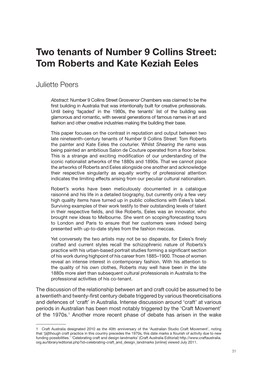 Two Tenants of Number 9 Collins Street: Tom Roberts and Kate Keziah Eeles