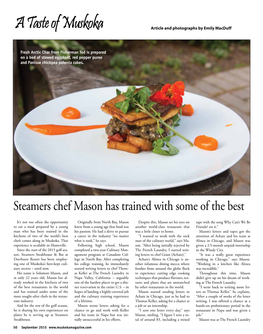 Steamers Chef Mason Has Trained with Some of the Best