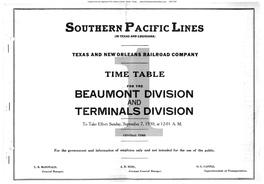 Southern Pacific Lines Beaumont and Terminals Division Employee Time