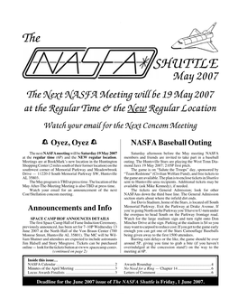 NASFA 'Shuttle' May 2007