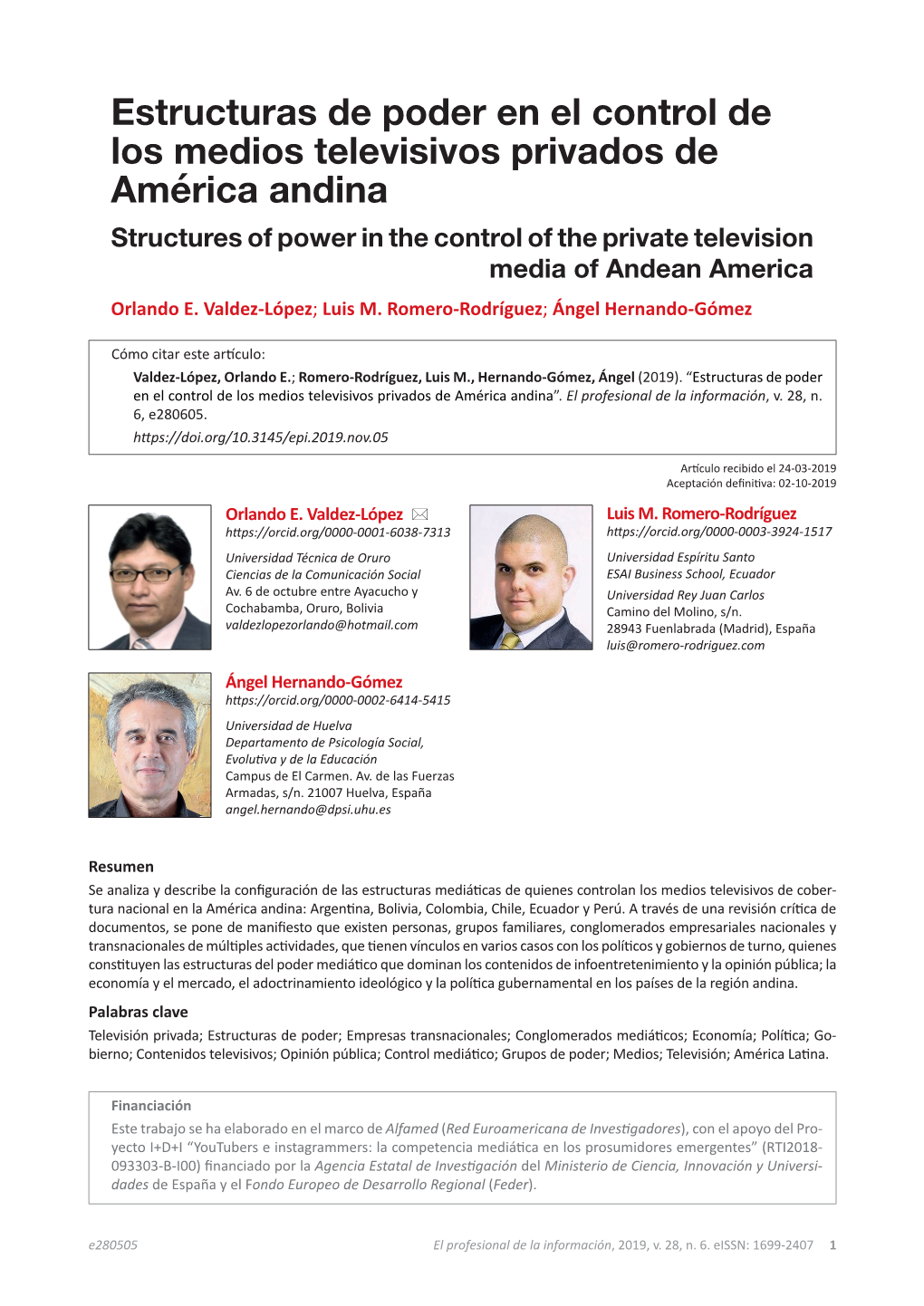 Estructuras De Poder En El Control De Los Medios Televisivos Privados De