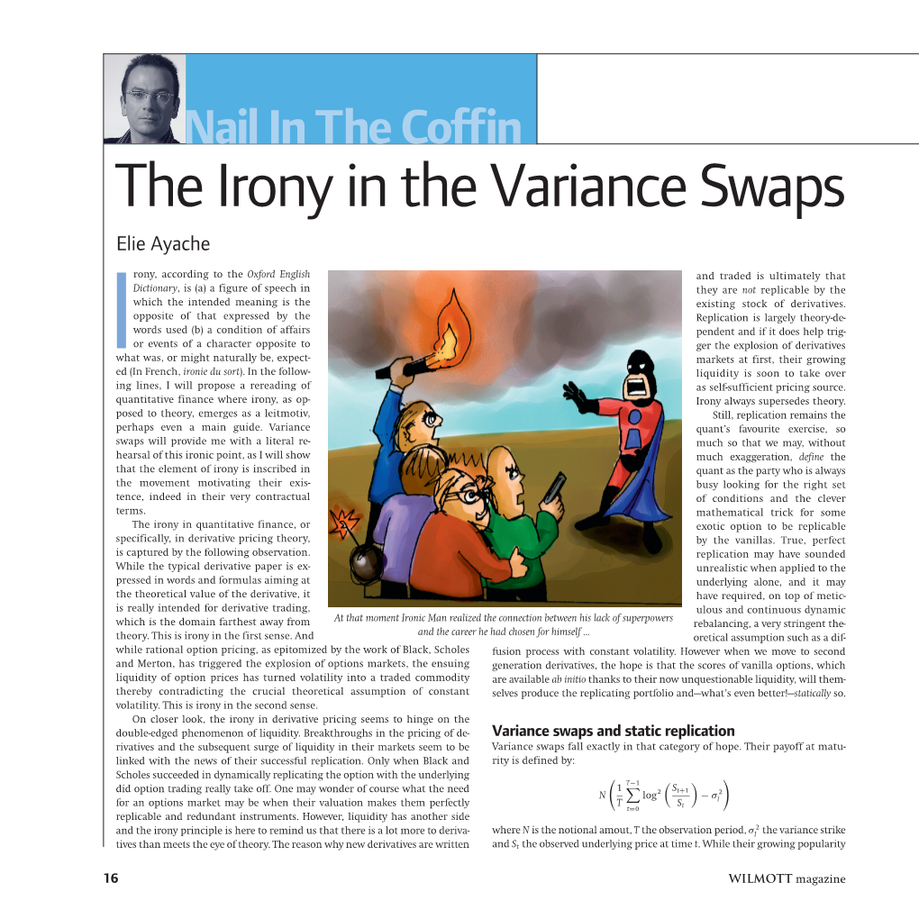 The Irony in the Variance Swaps Elie Ayache