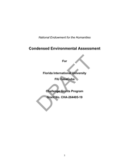 Draft Environmental Assessment CHA-264405 Florida International University