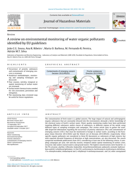A Review on Environmental Monitoring of Water Organic Pollutants