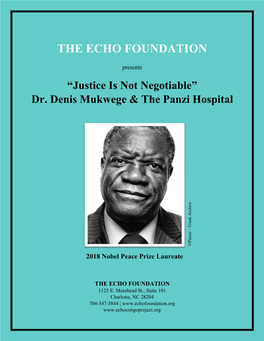 Dr. Denis Mukwege & the Panzi Hospital