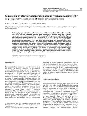 Clinical Value of Pelvic and Penile Magnetic Resonance Angiography in Preoperative Evaluation of Penile Revascularization