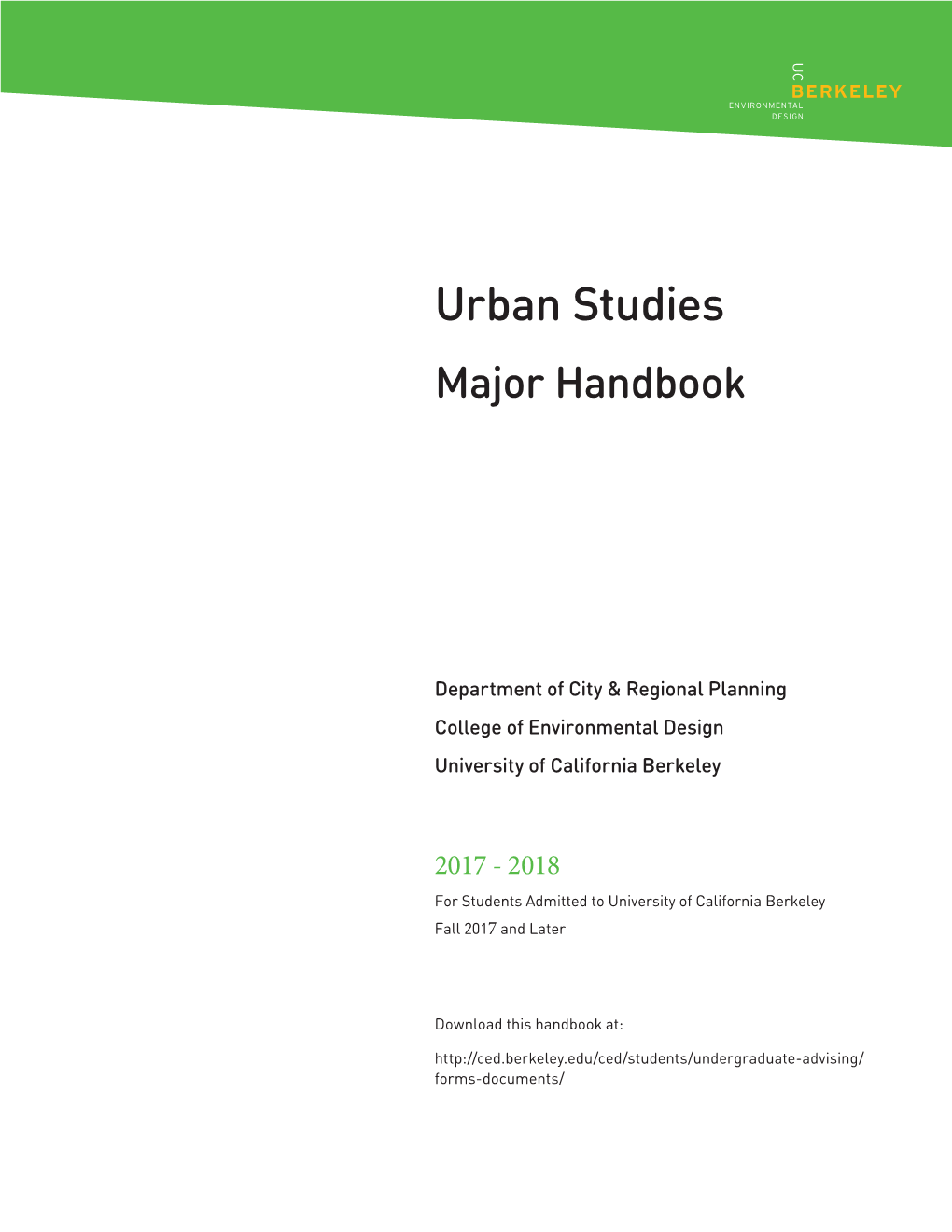 Urban Studies Major Handbook