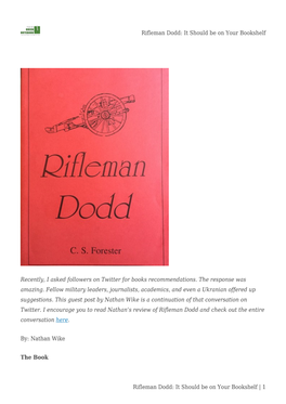 Rifleman Dodd: It Should Be on Your Bookshelf