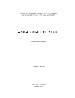 Warao Oral Literature