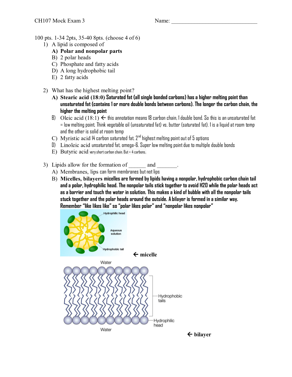 CH107 Mock Exam 3 Name: 100