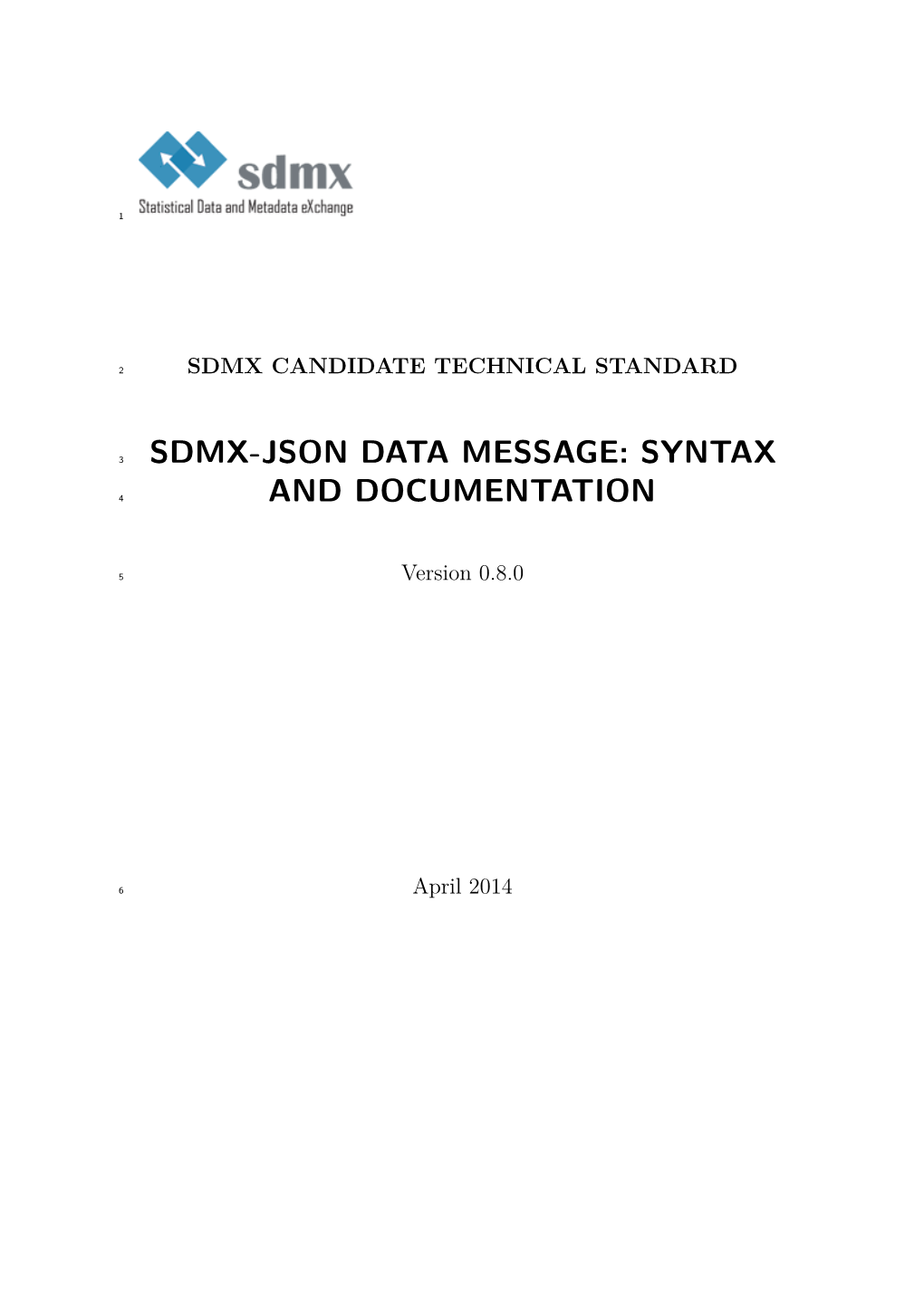 Sdmx-Json Data Message: Syntax and Documentation