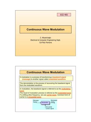 Continuous Wave Modulation