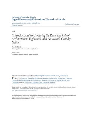 The Role of Architecture in Eighteenth- and Nineteenth-Century Fiction Rumiko Handa University of Nebraska-Lincoln, Rhanda1@Unl.Edu