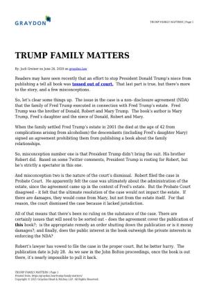 TRUMP FAMILY MATTERS | Page 1