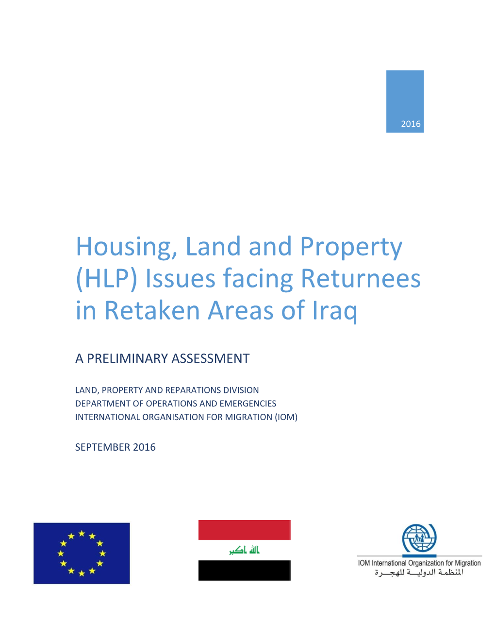 (HLP) Issues Facing Returnees in Retaken Areas of Iraq