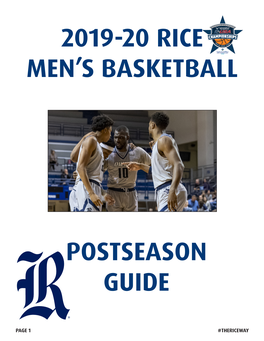 2019-20 Rice Men's Basketball Postseason Guide