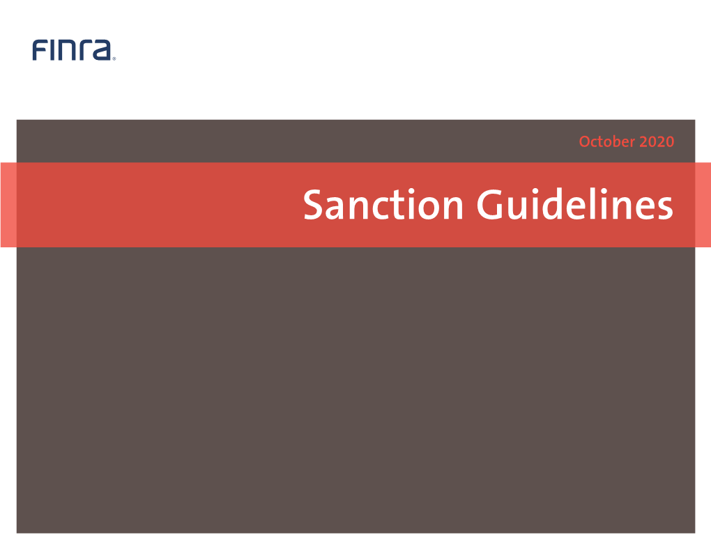 FINRA Sanction Guidelines