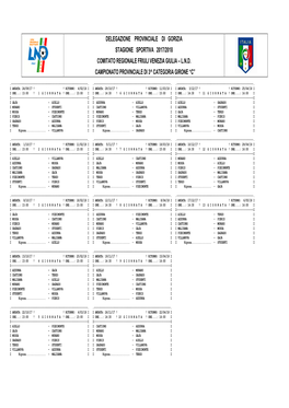 Calendario Campionato Terza Categoria Girone C