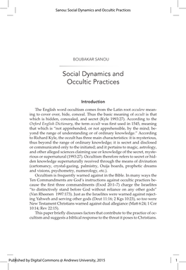 Social Dynamics and Occultic Practices
