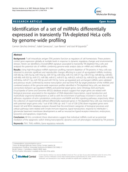 Identification of a Set of Mirnas Differentially Expressed In