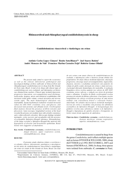 Rhinocerebral and Rhinopharyngeal Conidiobolomycosis in Sheep