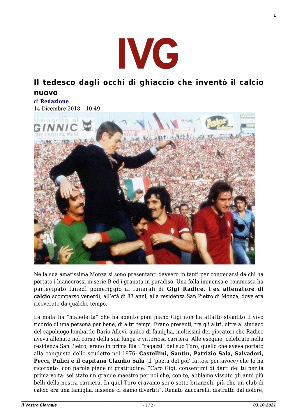 Il Vostro Giornale - 1 / 2 - 03.10.2021 2