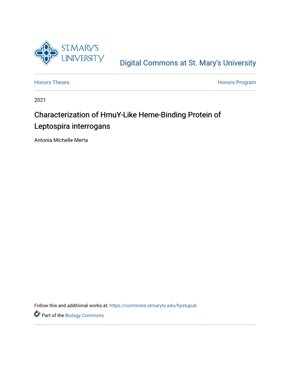 Characterization of Hmuy-Like Heme-Binding Protein of Leptospira Interrogans