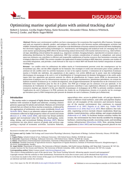 Optimizing Marine Spatial Plans with Animal Tracking Data1 Robert J