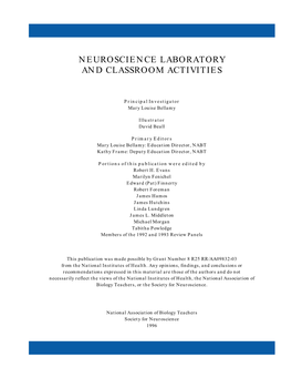 Neuroscience Laboratory and Classroom Activities