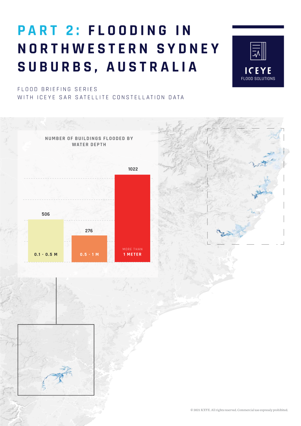 Flooding in Northwestern Sydney Suburbs, Australia Flood Solutions Flood Briefing Series with Iceye Sar Satellite Constellation Data