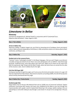 Destination: Belize Itinerary