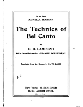 Bel Canto Technique