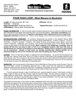 Four Pass Loop – West Maroon to Buckskin