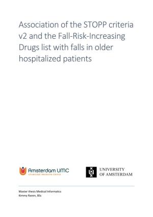 Association of the STOPP Criteria V2 and the Fall-Risk-Increasing Drugs List with Falls in Older Hospitalized Patients