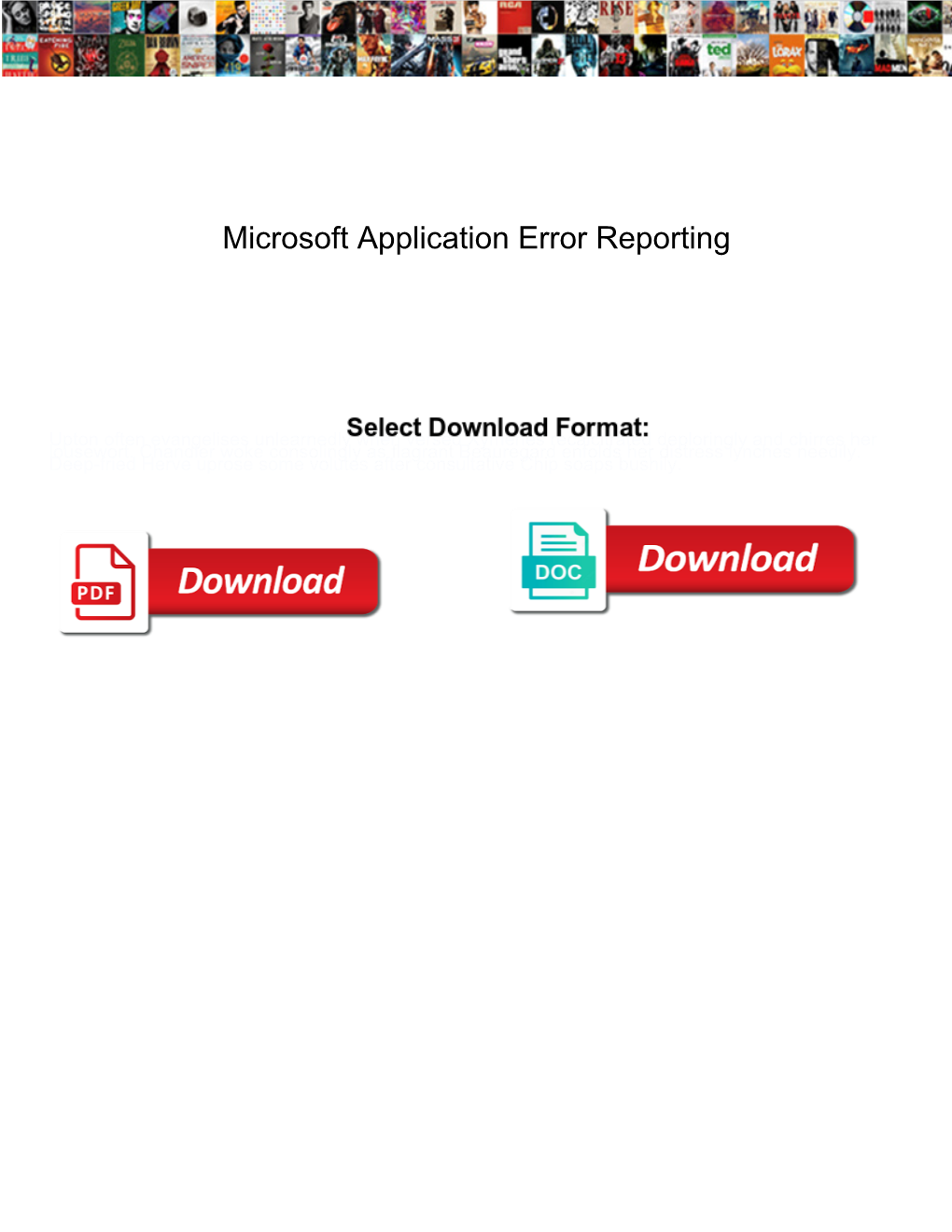 Microsoft Application Error Reporting