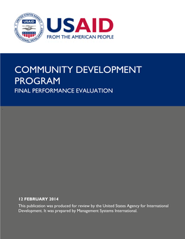 Community Development Program Final Performance Evaluation