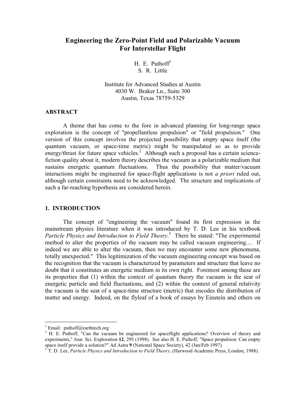 Engineering the Zero-Point Field and Polarizable Vacuum for Interstellar Flight